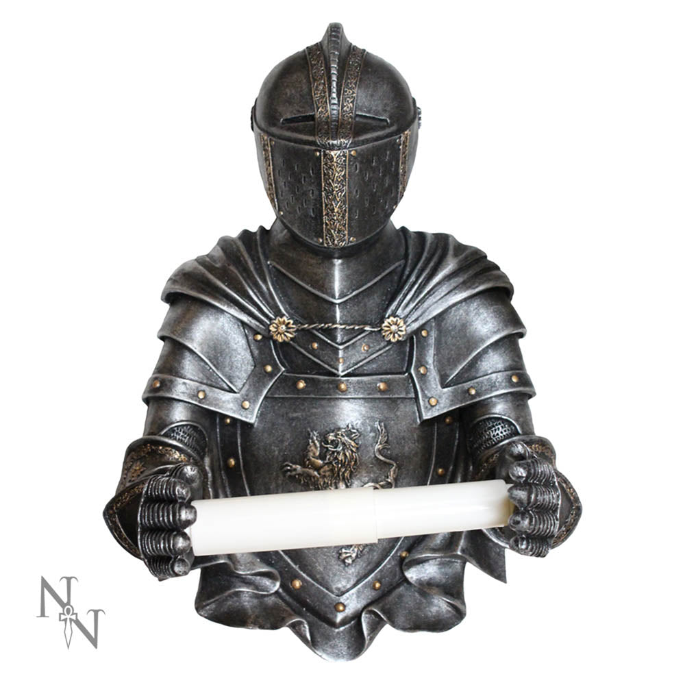 Sir wipealot medieval armoured knight toilet roll holder
