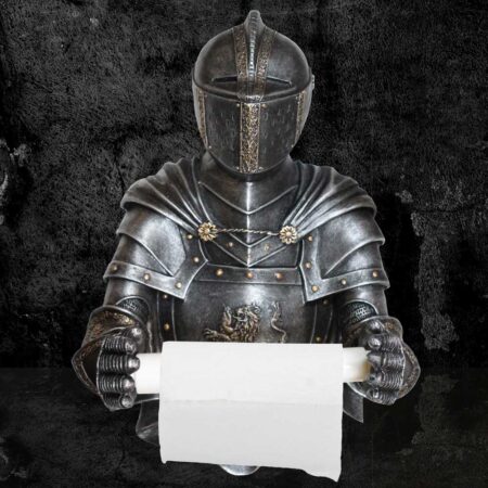 Sir wipealot medieval armoured knight toilet roll holder