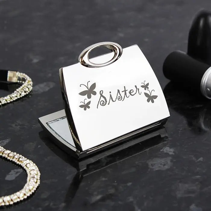 Sister handbag compact mirror