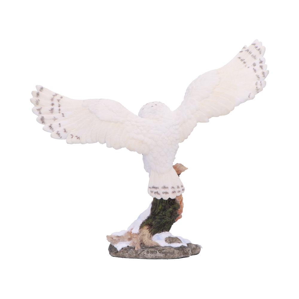 Snowfall majestic owl winter scene