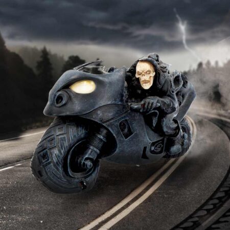 Speed freak skeleton motorbike figurine 19 5cm