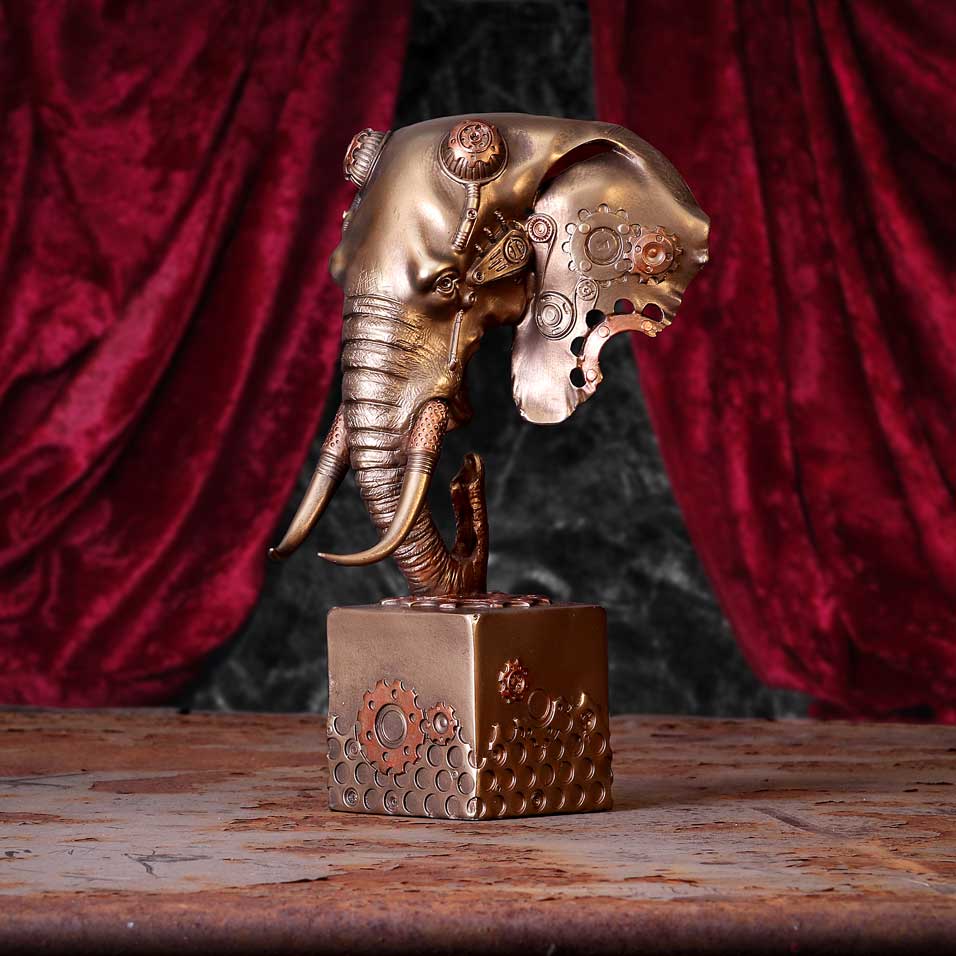 Steampunk Bronze Elephant Head 28.5cm: 1 - Figures & Collectables By Gift Moments