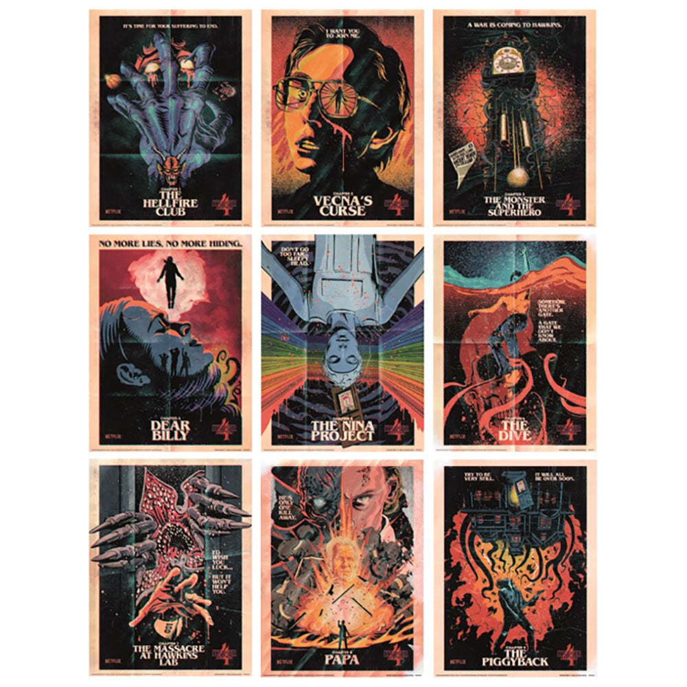 Stranger Things 4 Set of 9 Collector Prints: 1 - Wall Art By Stranger Things