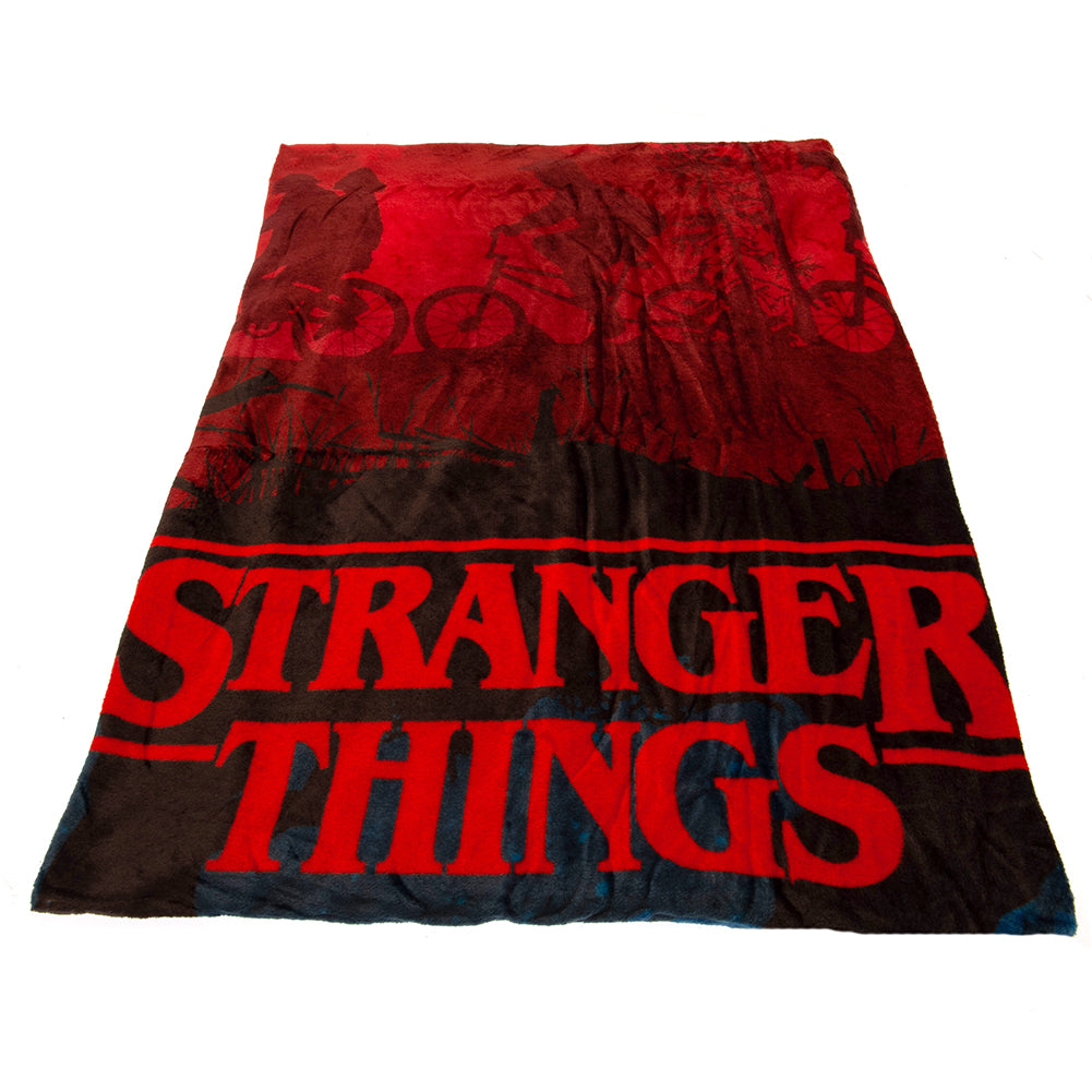 Stranger things premium fleece blanket upside down