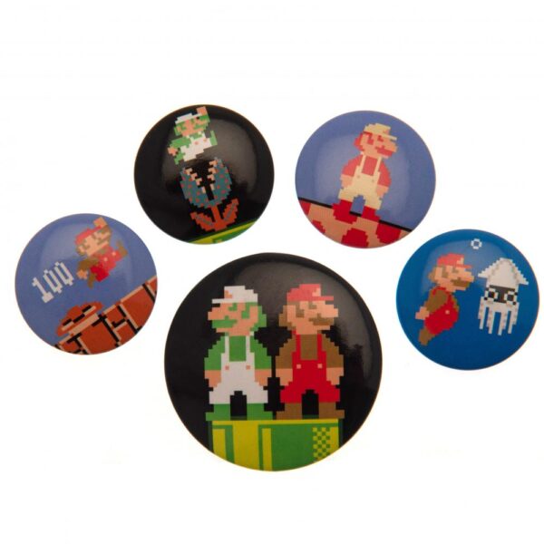 Super Mario Retro Button Badge Set: 1 - Badges By Super Mario