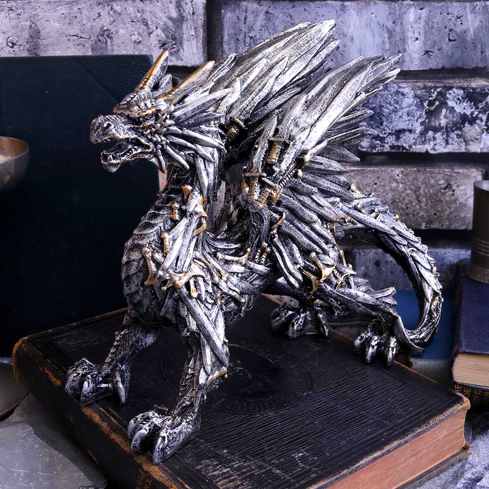 Swordwing Silver Dragon Sword Blade Figurine: 1 - Figures & Collectables By Gift Moments