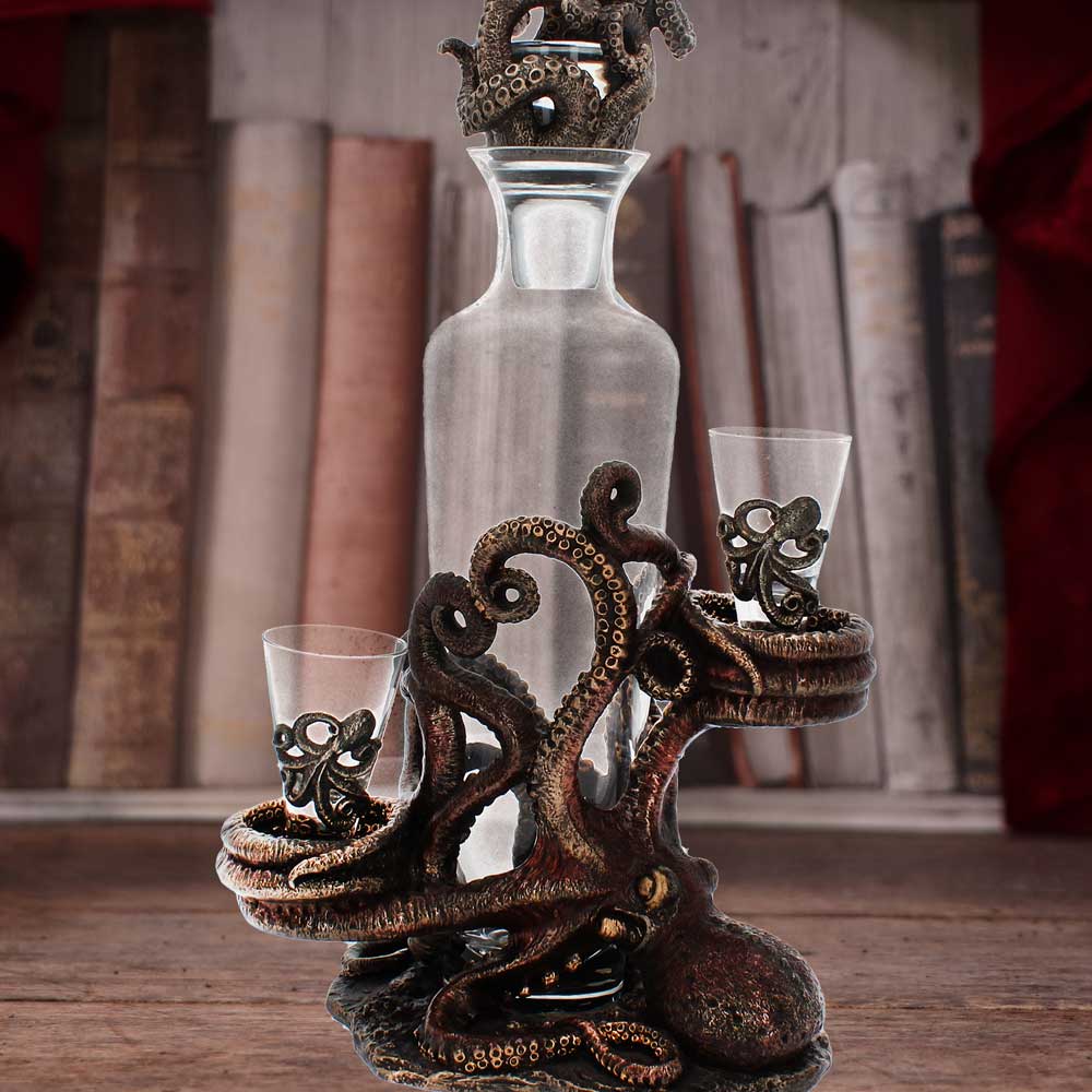 Tentacle temptation octopus squid bottle shot glass holder