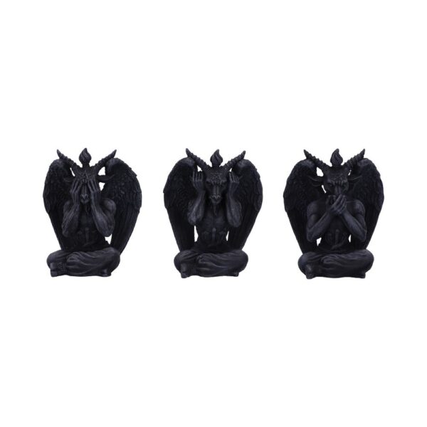 Three Wise Baphomet Figurines 10.2cm: 2 - Figures & Collectables By Gift Moments