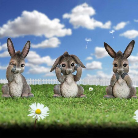 Three wise donkeys figurines 11cm