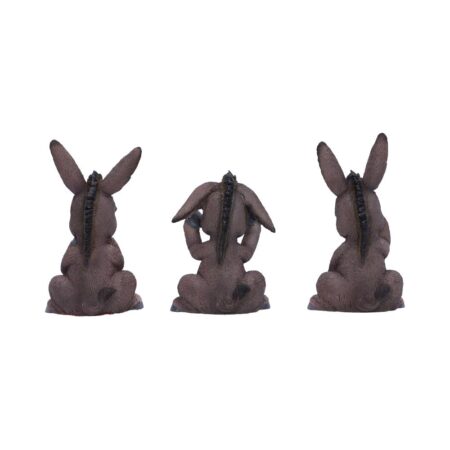 Three wise donkeys figurines 11cm