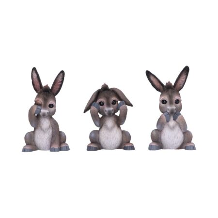 Three wise donkeys figurines 11cm