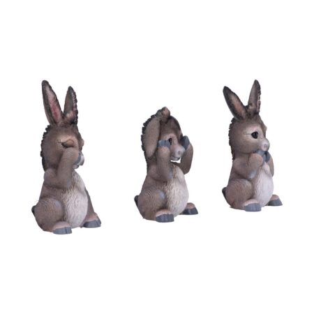 Three wise donkeys figurines 11cm