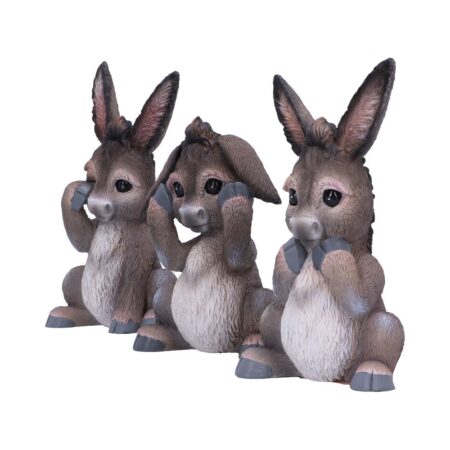Three wise donkeys figurines 11cm