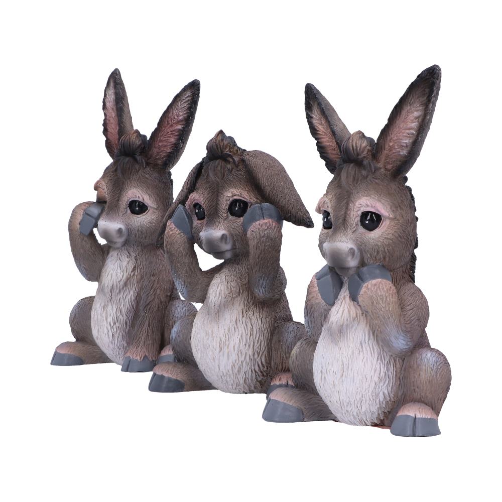 Three wise donkeys figurines 11cm