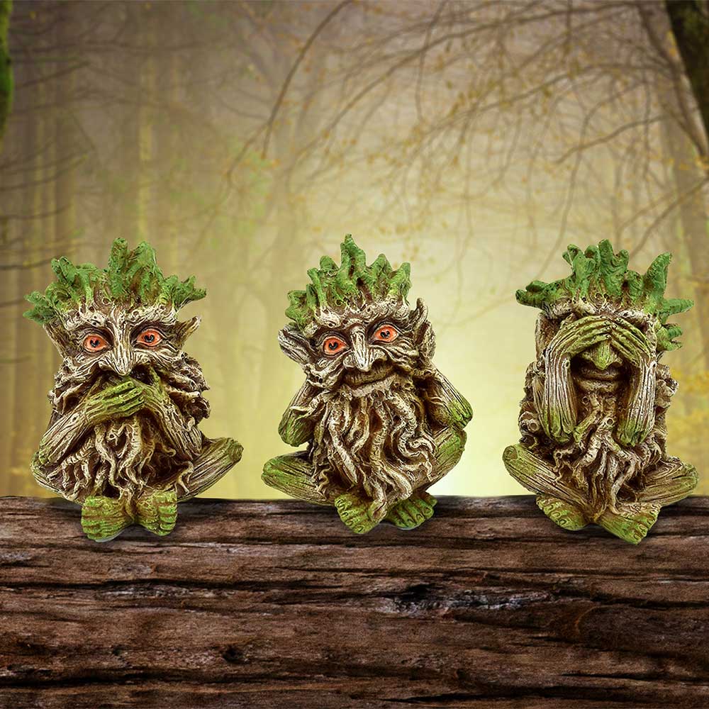Three wise ents tree spirit figurines 10cm