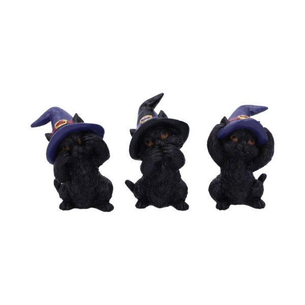 Three Wise Familiars See No Hear No Speak No Evil Black Cats Figurine: 2 - Figures & Collectables By Gift Moments