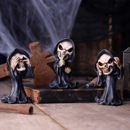 Three Wise Reapers 11cm See No Hear No Speak No Evil Cartoon Grim Reapers: 1 - Figures & Collectables By Gift Moments