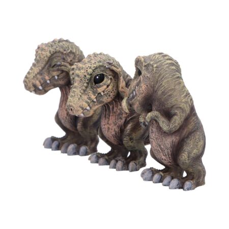 Three wise see hear speak tyrannosaurus rex dinosaur figurines