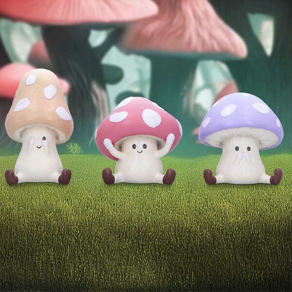 Three Wise Toadstool Figurines in See no Hear no Speak no evil: 1 - Figurines Small (Under 15cm) By NN Designs