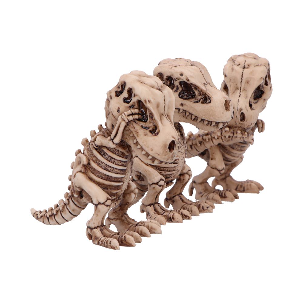 Three wise tyrannosaurus rex skeleton figurines