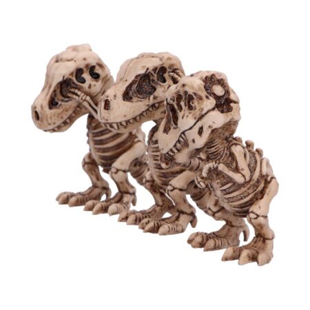 Three wise tyrannosaurus rex skeleton figurines