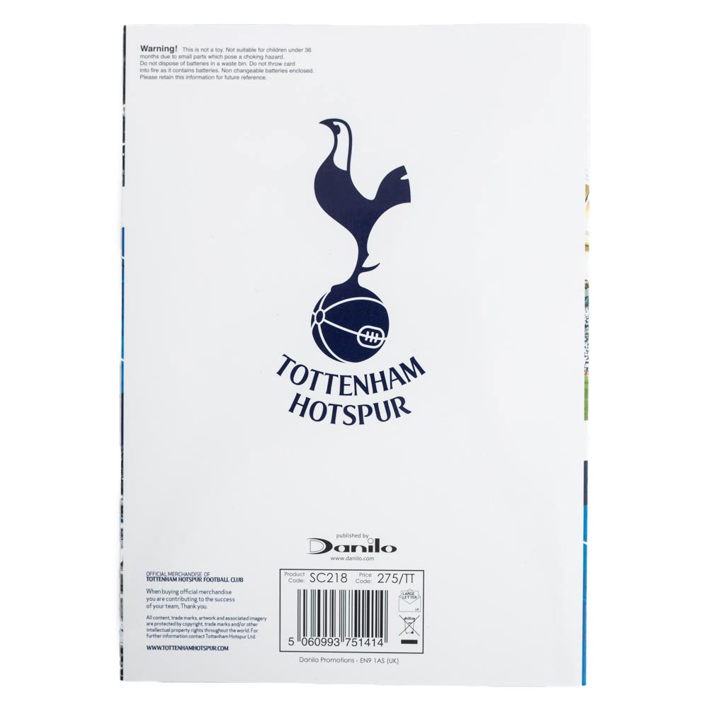 Tottenham hotspur fc musical birthday card
