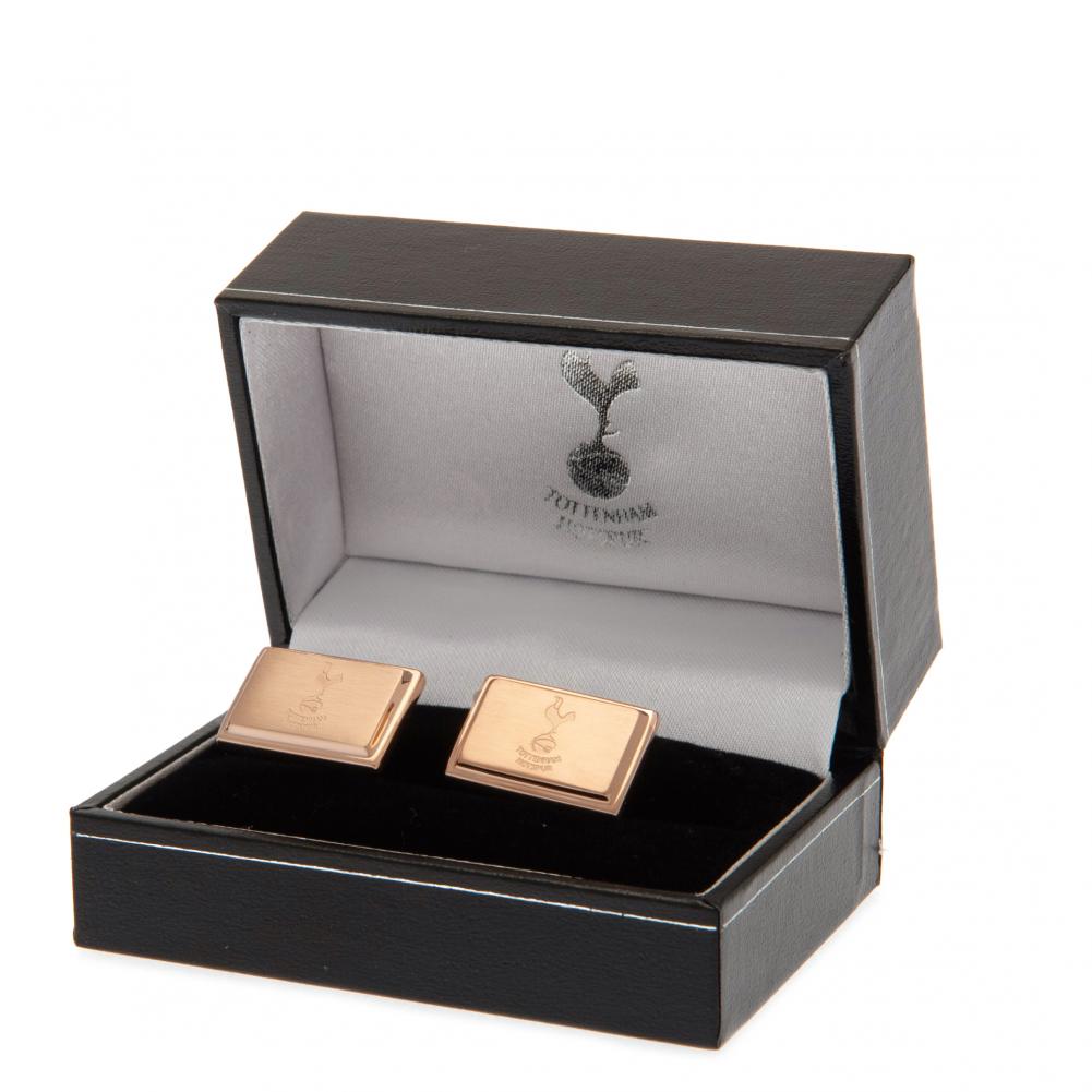 Tottenham Hotspur FC Rose Gold Plated Cufflinks: 1 - Cufflinks & Tie Slides By Tottenham Hotspur