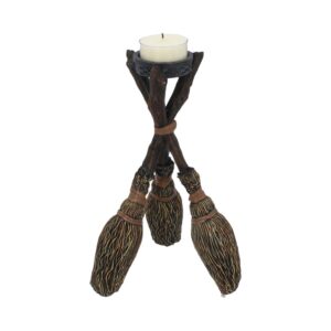 Triple Broomstick Witchcraft Tealight Holder: 4 - Candles & Holders By NN Designs
