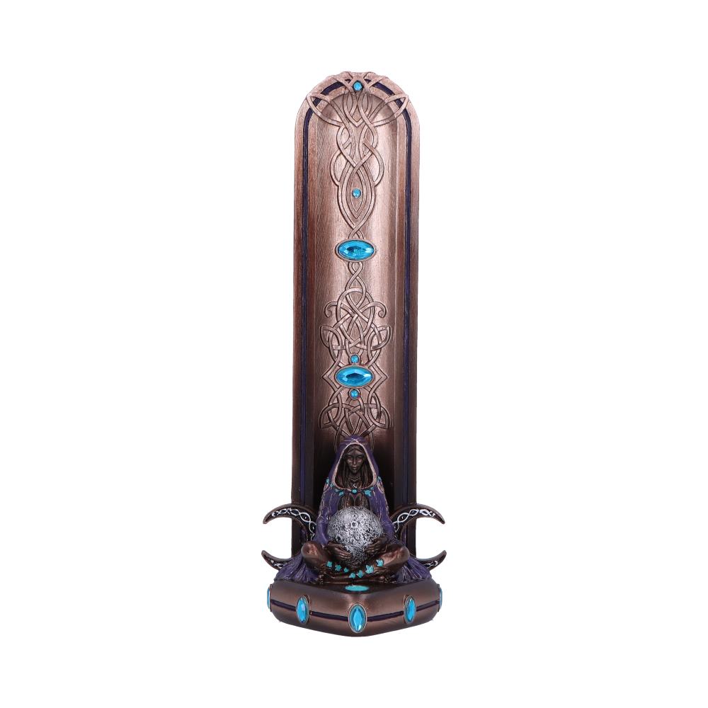 Triple moon goddess bronze incense burner