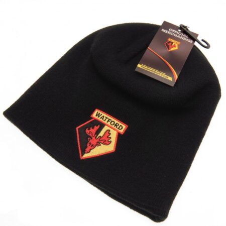 Watford FC Black Beanie: 3 - Caps & Hats By Watford