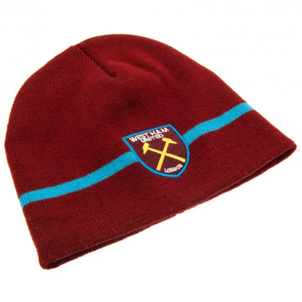 West Ham United FC Stripe Beanie: 2 - Caps & Hats By West Ham United