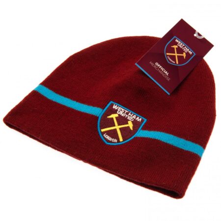 West Ham United FC Stripe Beanie: 3 - Caps & Hats By West Ham United