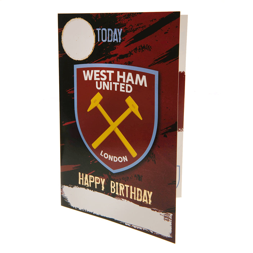 West Ham United FC Birthday Card With Stickers: 2 - Greeting Cards By West Ham United