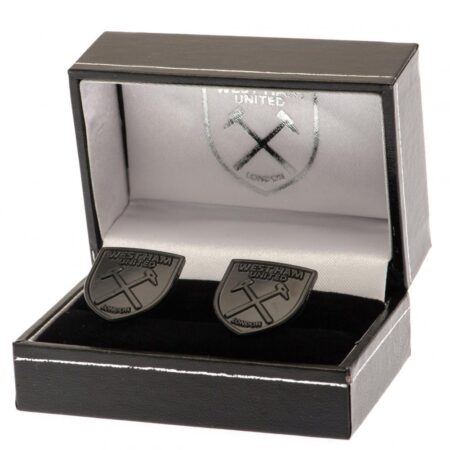 West Ham United FC Black IP Cufflinks: 1 - Cufflinks & Tie Slides By West Ham United