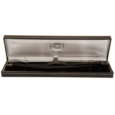 West Ham United FC Black IP Leather Bracelet: 3 - Jewellery By West Ham United