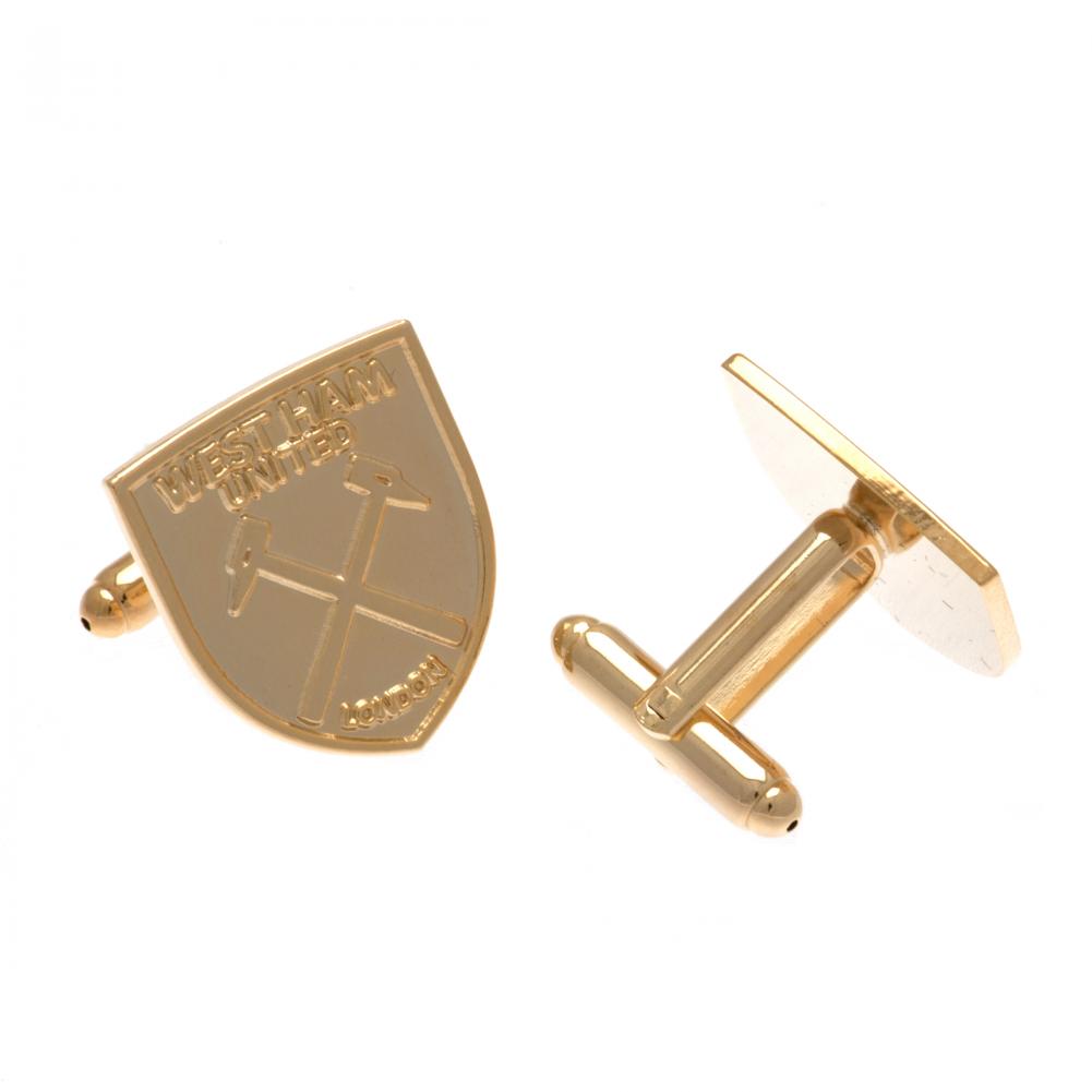 West Ham United FC Gold Plated Cufflinks: 2 - Cufflinks & Tie Slides By West Ham United