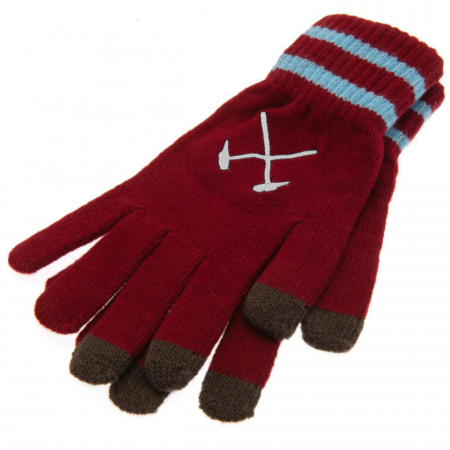 West Ham United FC Touchscreen Knitted Gloves Youths: 3 - Gloves By West Ham United