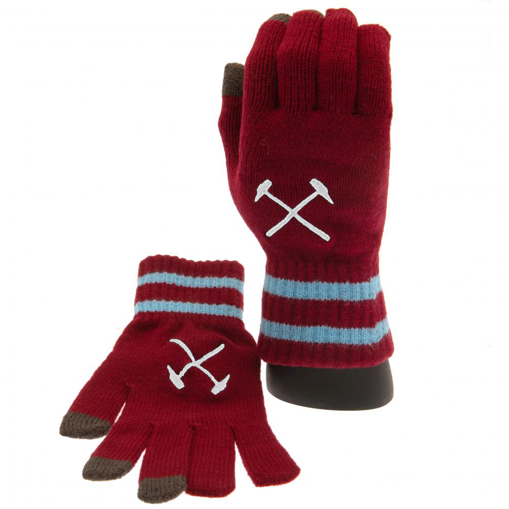West Ham United FC Touchscreen Knitted Gloves Youths: 1 - Gloves By West Ham United