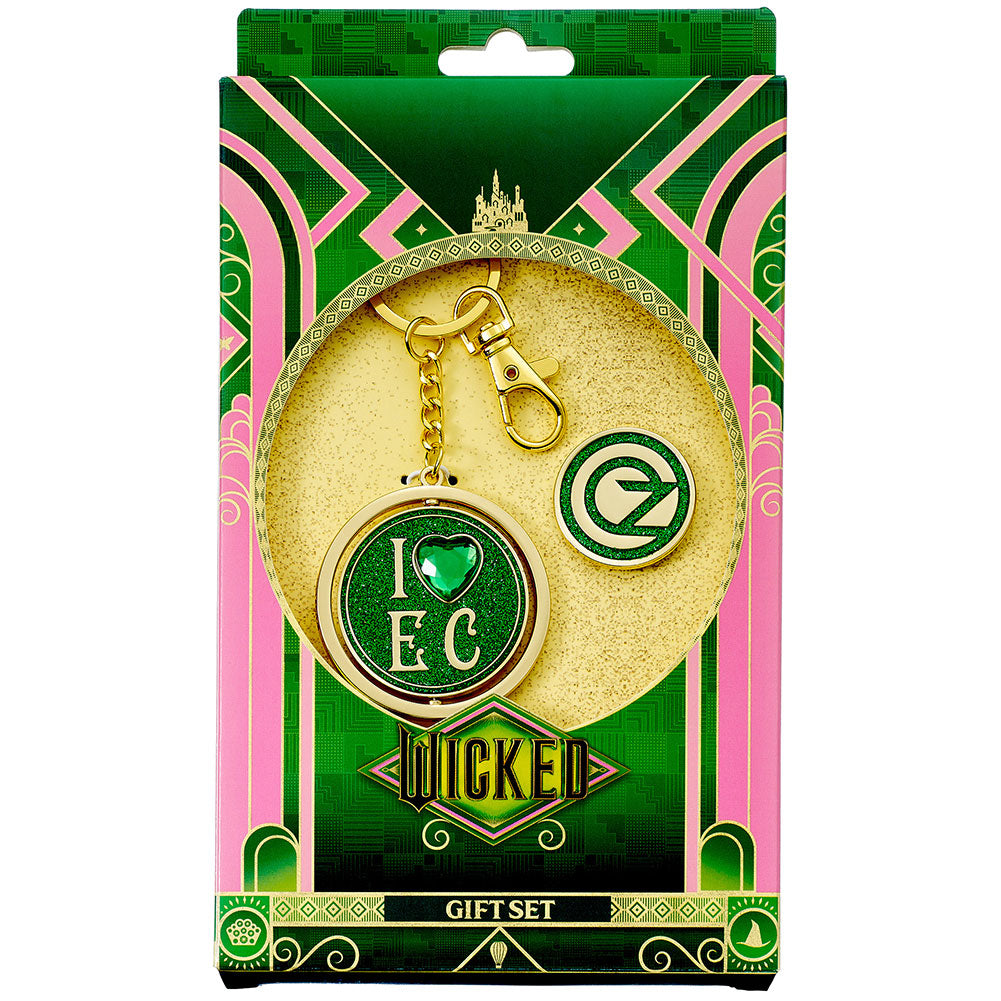 Wicked love emerald city keyring badge set