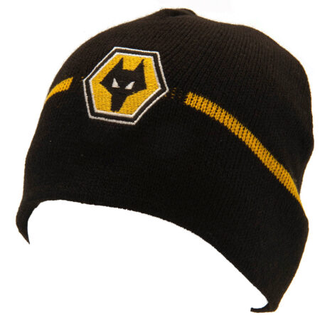 Wolverhampton Wanderers FC Stripe Beanie: 1 - Caps & Hats By Wolverhampton Wanderers