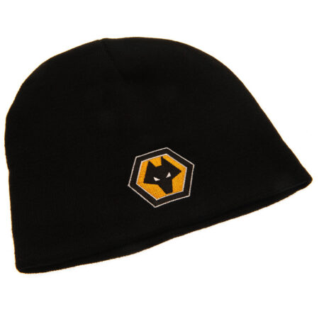 Wolverhampton Wanderers FC Black Beanie: 2 - Caps & Hats By Wolverhampton Wanderers