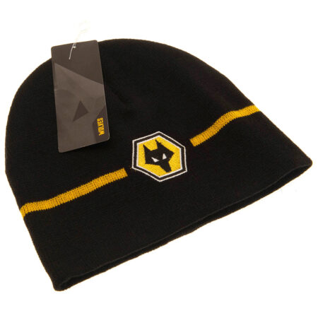 Wolverhampton Wanderers FC Stripe Beanie: 3 - Caps & Hats By Wolverhampton Wanderers