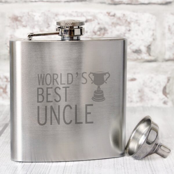 Worlds Best Uncle Hip Flask: 1 - Hip Flasks By Gift Moments