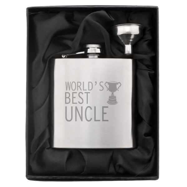 Worlds Best Uncle Hip Flask: 2 - Hip Flasks By Gift Moments