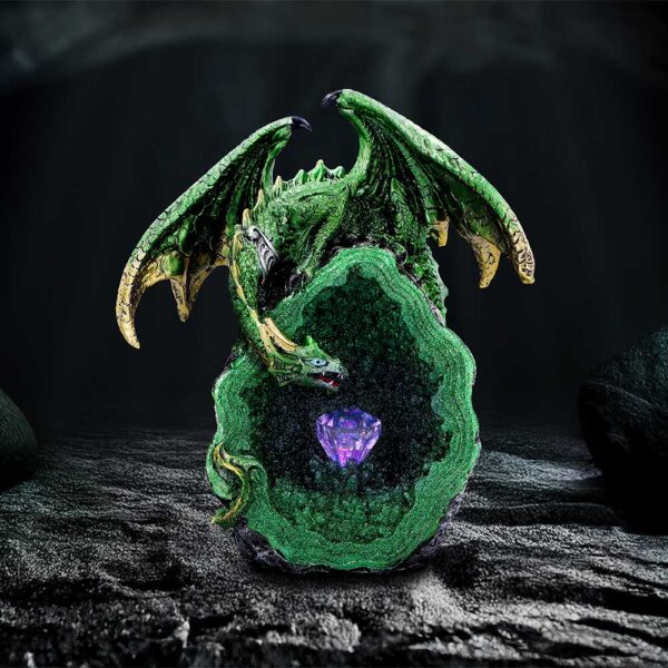 Emerald Overseer Dragon Decorative Resin Figurine: 1 Figurines Medium (15 29cm) By NN Designs