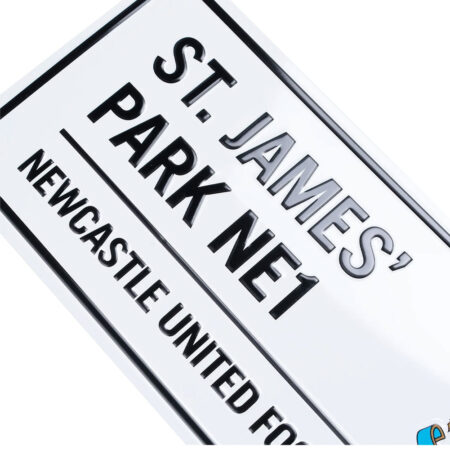 Newcastle United FC White Street Sign