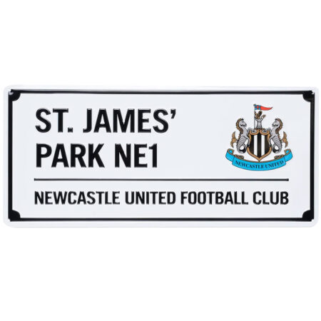 Newcastle United FC White Street Sign