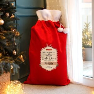 Personalised Special Delivery Luxury Pom Pom Red Sack: 4 - Christmas Sacks By Gift Moments