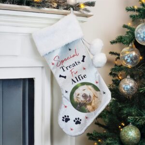 Personalised Photo Upload Dog Christmas Stocking