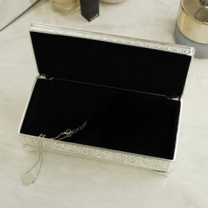 Antique Silver Plated Jewellery Box Internal